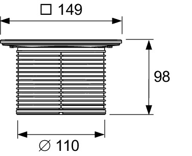 Декоративная решетка TECEdrainpoint S, 150 мм, в стальной рамке, с фиксаторами, с монтажным элементом 3660010