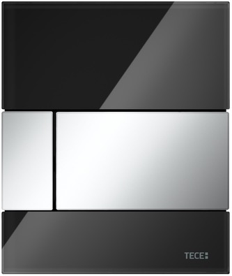 Стеклянная панель смыва для писсуара TECEsquare, стекло черное, клавиши хром глянцевый 9242807