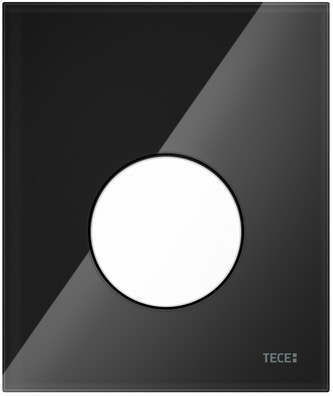 Стеклянная панель смыва для писсуара TECEloop, стекло черное, клавиша белая 9242654