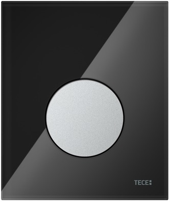 Стеклянная панель смыва для писсуара TECEloop, стекло черное, клавиша хром матовый 9242655