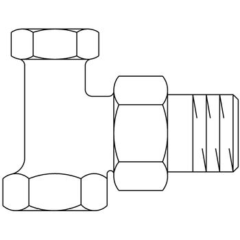 Угловой вентиль  Combi 2 на обратную подводку, с пропорциональной преднастройкой ВР