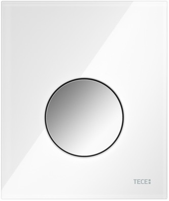 Стеклянная панель смыва для писсуара TECEloop, стекло белое, клавиша хром глянцевый 9242660 