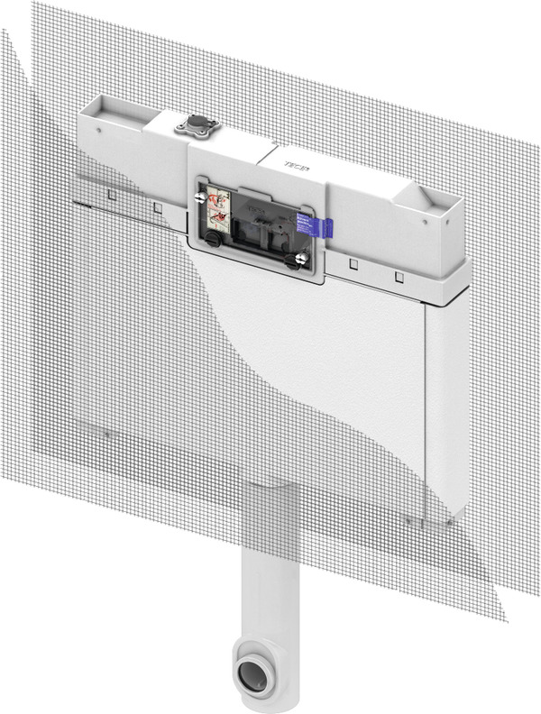 Сливной бачок TECEbox Octa, 8 см, для напольного унитаза, с арматурной сеткой, высота установки 1110 мм 9370007