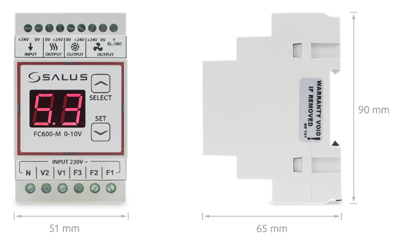 Salus Controls FC600-M 0-10V - Модуль регулятора FC600, для факойлов и климаконвекторов с управляющим сигналом 0-10V