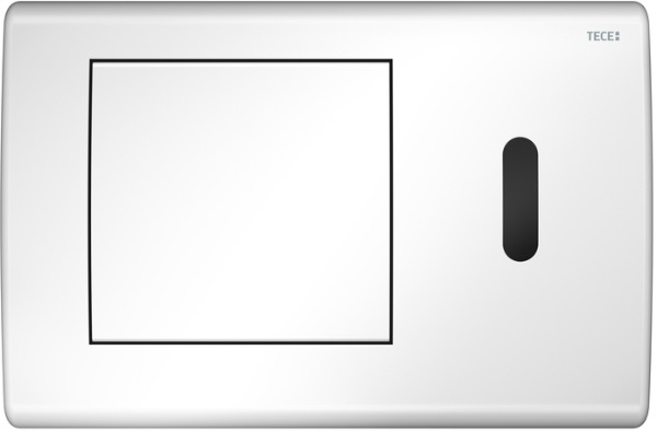 Металлическая панель смыва для унитаза TECEplanus с ИК-сенсором, батарея 6 В, белая глянцевая 9240361
