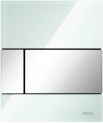 Стеклянная панель смыва для писсуара TECEsquare, стекло мятный зеленый, клавиши хром глянцевый 9242805