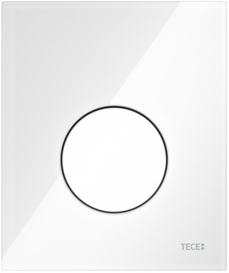 Стеклянная панель смыва для писсуара TECEloop, стекло белое, клавиша белая 9242650