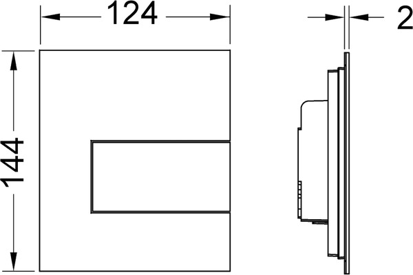 Металлическая панель смыва для писсуара TECEsquare, хром глянцевый 9242811