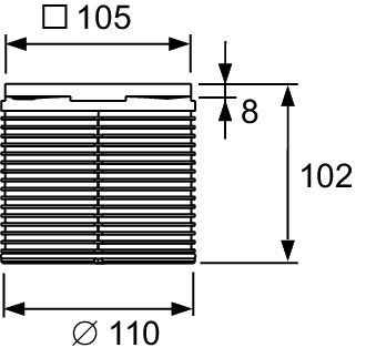 Декоративная решетка TECEdrainpoint S, 100 мм, в пластиковой рамке, с монтажным элементом 3660001