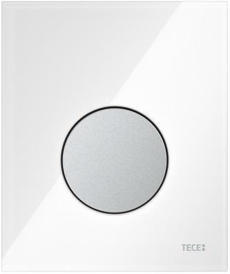 Стеклянная панель смыва для писсуара TECEloop, стекло белое, клавиша хром матовый 9242659