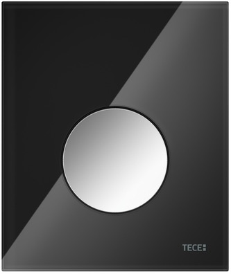 Стеклянная панель смыва для писсуара TECEloop, стекло черное, клавиша хром глянцевый 9242656