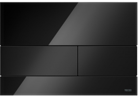 Стеклянная панель смыва для унитаза TECEsquare, стекло черное, клавиши черные 9240809