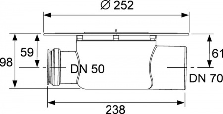 Сифон TECEdrainpoint S DN 70, с универсальным фланцем Seal System 3603500