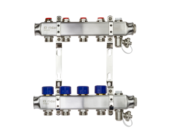 Коллекторные группы с заглушками для радиаторного отопления SSM-R Ридан