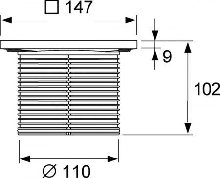 Декоративная решетка TECEdrainpoint S, 150 мм, в пластиковой рамке, с монтажным элементом 3660003