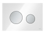Стеклянная панель смыва для унитаза TECEloop, стекло белое, клавиши хром матовый 9240659