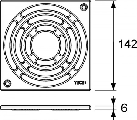 Декоративная решетка TECEdrainpoint S, 150 мм, с фиксаторами 3665001