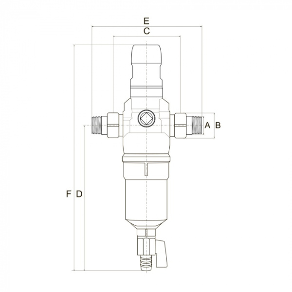 Фильтр BWT Protector mini С/R HWS 1/2", с редуктором давления для холодной воды 