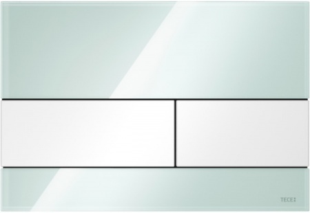 Стеклянная панель смыва для унитаза TECEsquare, стекло мятный зеленый, клавиши белые 9240803